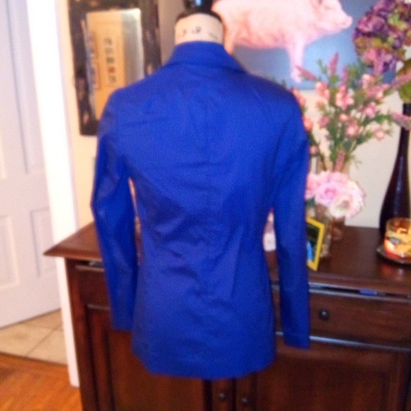 Doncaster Navy cotton blend blazer - Picture 2 of 4